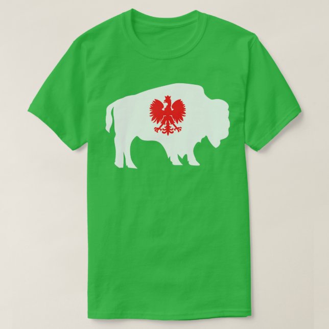Camiseta Búfalo polaco NY Día polaco americano de los dingu (Diseño del anverso)