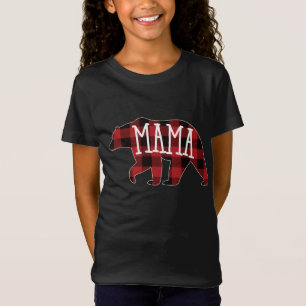 Camiseta Búfalo Red Plaid Mama Bear Family Bear