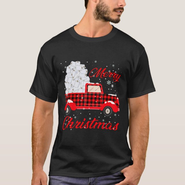 Camiseta Búfalo Red Truco Merry Christmas Toilet Pap (Anverso)