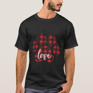 Camiseta Búfalo revestido Perro Paw Imprimir amor