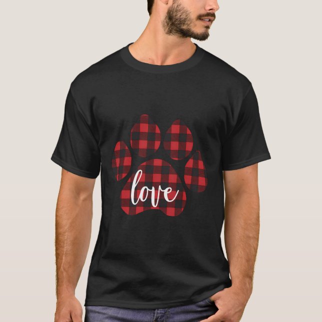 Camiseta Búfalo revestido Perro Paw Imprimir amor (Anverso)