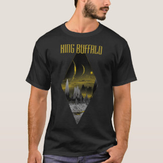Camiseta Búfalo Rey, amarillo negro, sol, montañas Clásico