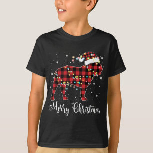Camiseta Búfalo rojo Bulldog francés Feliz Navidad P