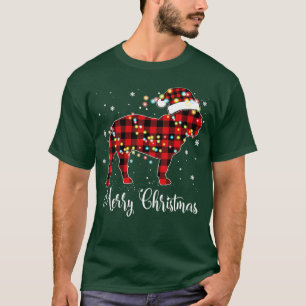 Camiseta Búfalo rojo Bulldog francés Feliz Navidad P