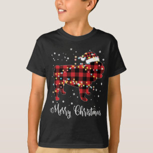Camiseta Búfalo rojo Bulldog inglés Feliz Navidad