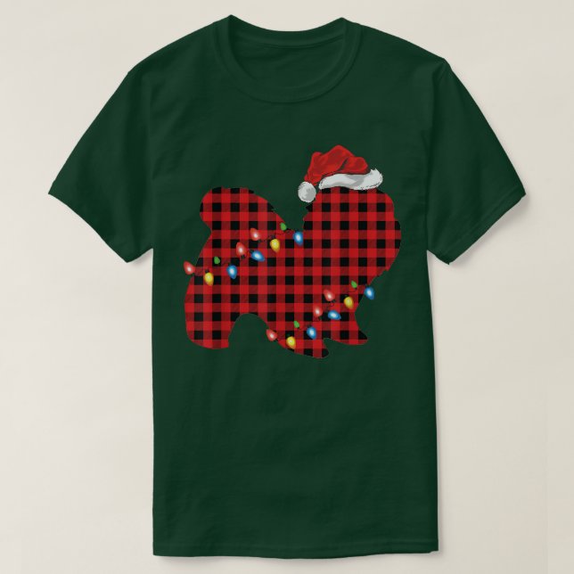 Camiseta Búfalo rojo colocó a Navidades de perro de Santa H (Diseño del anverso)