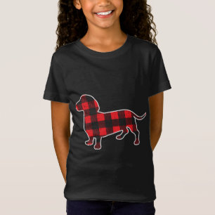 Camiseta Bufalo Rojo Plaid Dachshund Dog Xmas Holiday Wiene