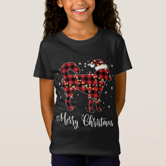 Camiseta Búfalo rojo Siberian Husky Merry Christmas P (Anverso)