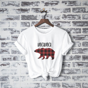 Camiseta Búfalo Rojo Tapado Mamá Oso Regalo de vacaciones