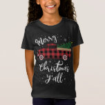 Camiseta Búfalo Vintage Truco Rojo Merry Christmas Y'<br><div class="desc">Camión rojo de búfalo de época navidad navideña</div>