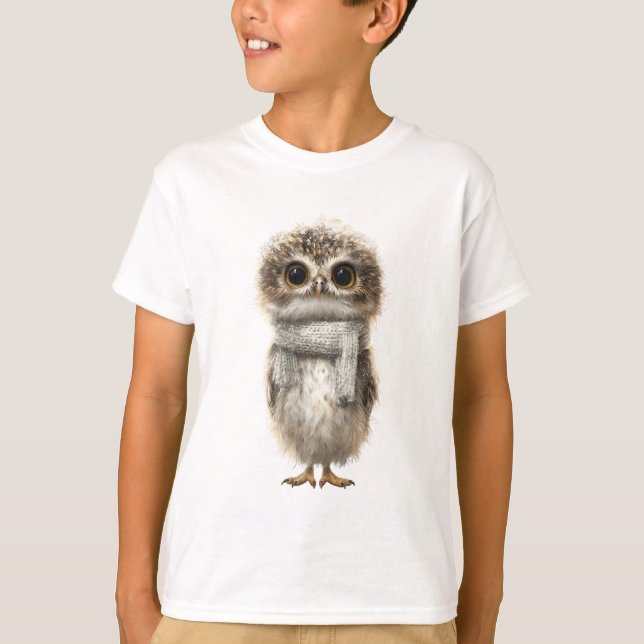 Camiseta Bufanda Acogedora Bebé Búho Niños (Anverso)