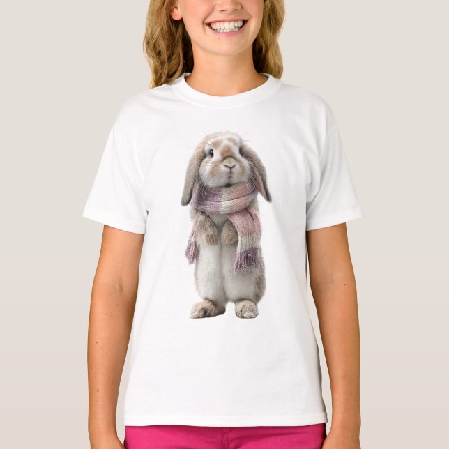Camiseta Bufanda acogedora conejo niños (Anverso)