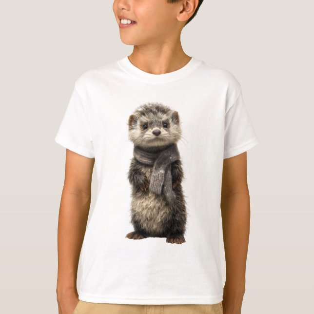 Camiseta Bufanda Acogedora Hurón Niños (Anverso)