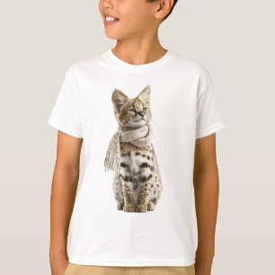 Camiseta Bufanda de gatito serval manchado para niños