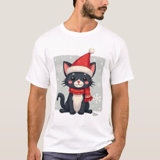 Camiseta Bufanda de Santa Gato Esmoquin de Navidad Xmas Feo
