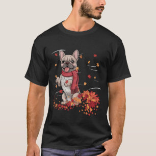 Camiseta Bufanda Divertida de Otoño para Perro Bulldog Fran