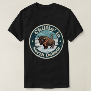 Camiseta Bufanda divertida vintage de bisonte de Dakota del