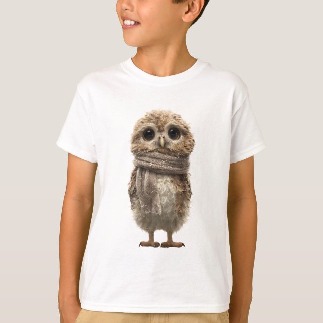 Camiseta Bufanda Esponjosa Búho Niños (Anverso)