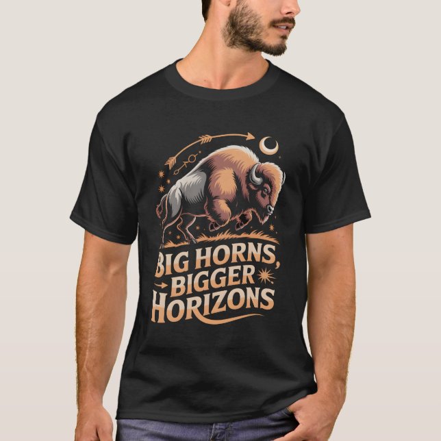 Camiseta Buffalo – Big Horns, Big Horizons (Anverso)