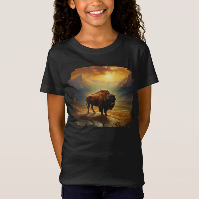 Camiseta Buffalo Bison Sunset Silhouette (Anverso)