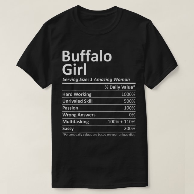 Camiseta BUFFALO CHICA NY NEW YORK Funny Home Roots USA (Diseño del anverso)