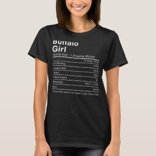 Camiseta BUFFALO CHICA NY NUEVA YORK Nutrición Hechos Ciuda