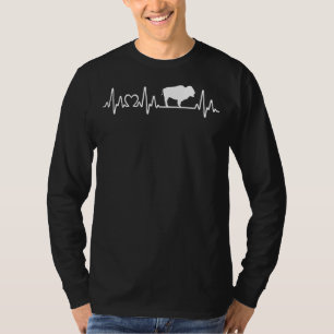 Camiseta Buffalo Heartbeat Bison Silhouette Animal Nature