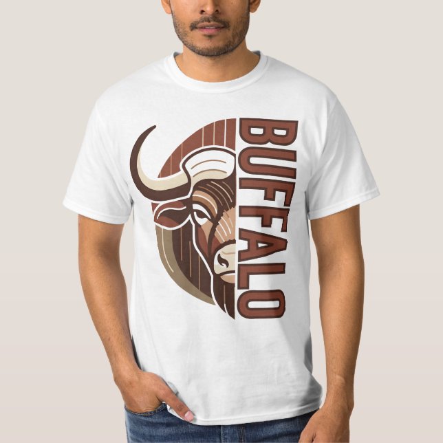 Camiseta buffalo illustration with typo tee design (Anverso)