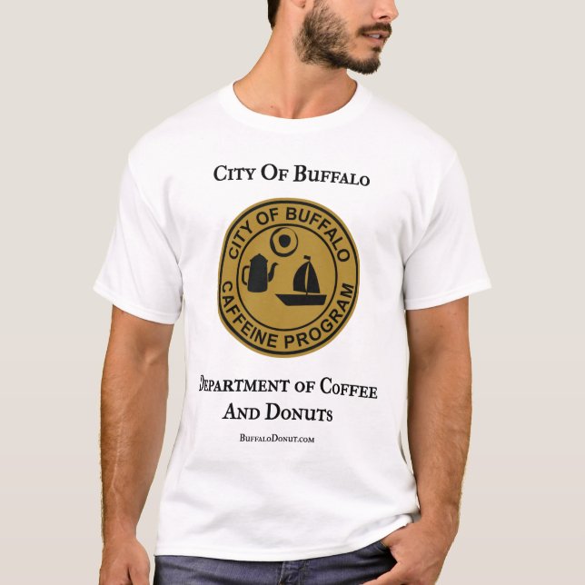 Camiseta Buffalo NY Café y Donuts Graciosa Ciudad de Búfalo (Anverso)