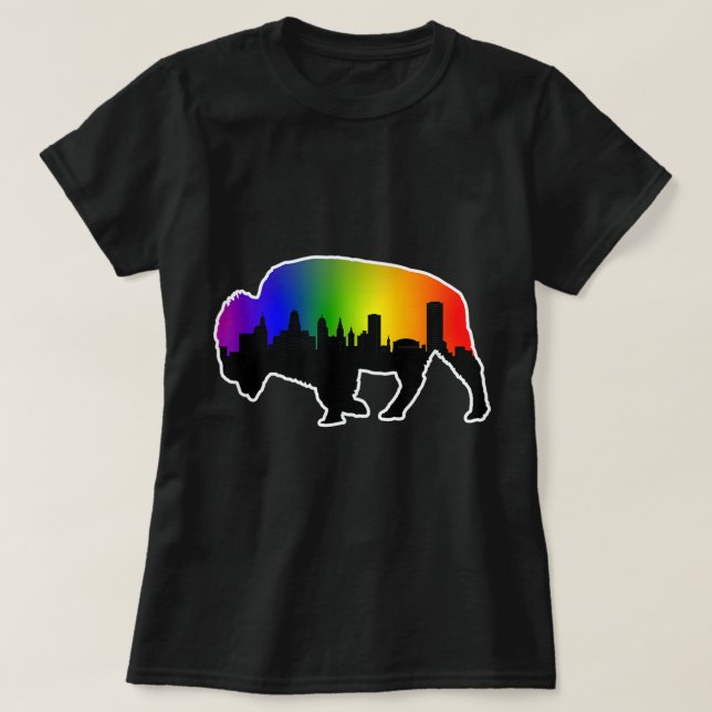 Camiseta Buffalo NY Orgullo Gay LGBTQ (Diseño del anverso)