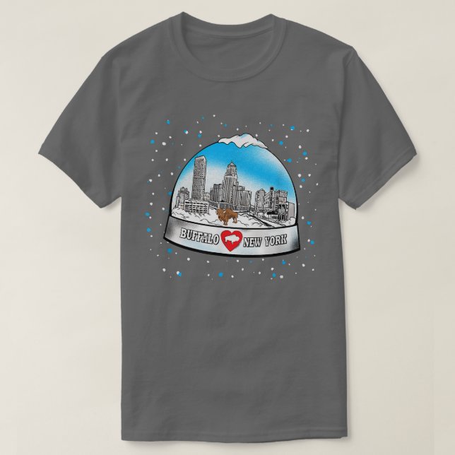 Camiseta BUFFALO NY snow globe 716 New York love BFLO winte (Diseño del anverso)