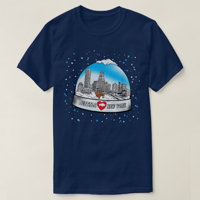Camiseta BUFFALO NY snow globe 716 New York love BFLO winte (Diseño del anverso)