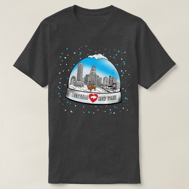 Camiseta BUFFALO NY snow globe 716 New York love BFLO winte (Diseño del anverso)