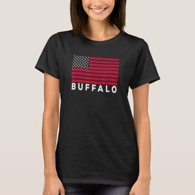 Camiseta Buffalo NY USA Flag Buffalo Red White & Blue Buffa (Anverso)
