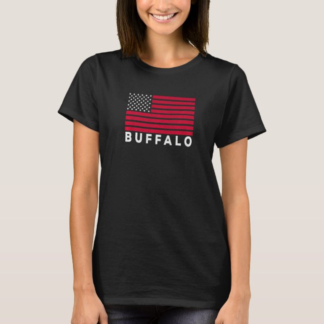 Camiseta Buffalo NY USA Flag Buffalo Red White & Blue Buffa (Anverso)