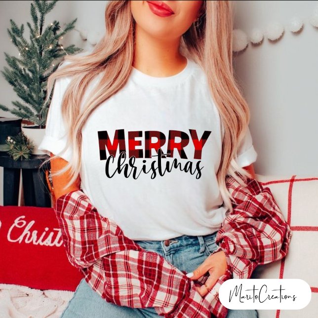 Camiseta Buffalo Plaid Christmas, Merry Christmas Buffalo. (Subido por el creador)