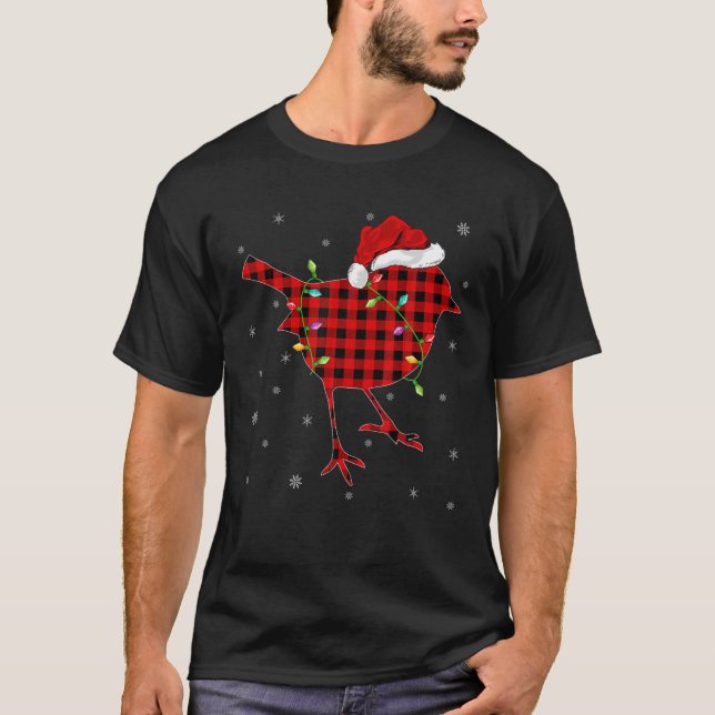 Camiseta Buffalo Plaid Family Matching Wren Bird Christmas (Anverso)