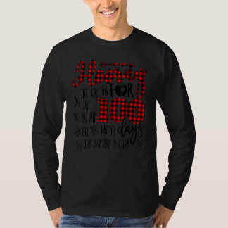 Camiseta Buffalo Plaid Happy 100th Day of School Hooray for