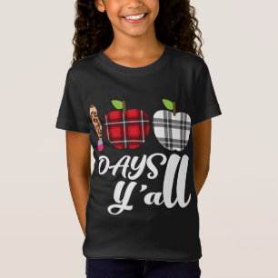 Camiseta Buffalo Plaid Leopard 100 Days Y'all Cute100th Day