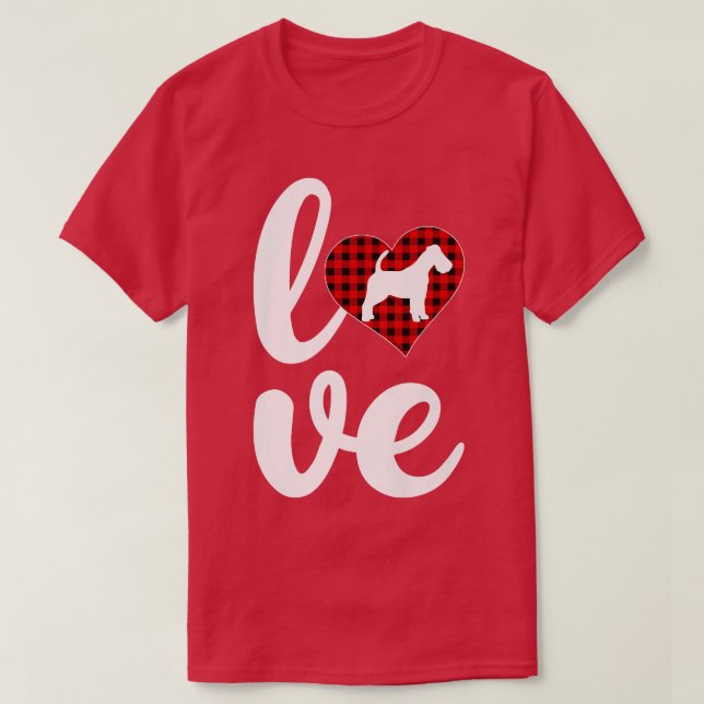 Camiseta Buffalo Plaid Love Funny Fo Terrier Dog Valentines (Diseño del anverso)