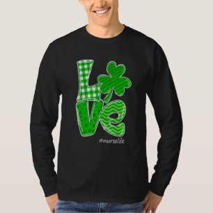Camiseta Buffalo Plaid Love Nurse Life C Irish Patty Day