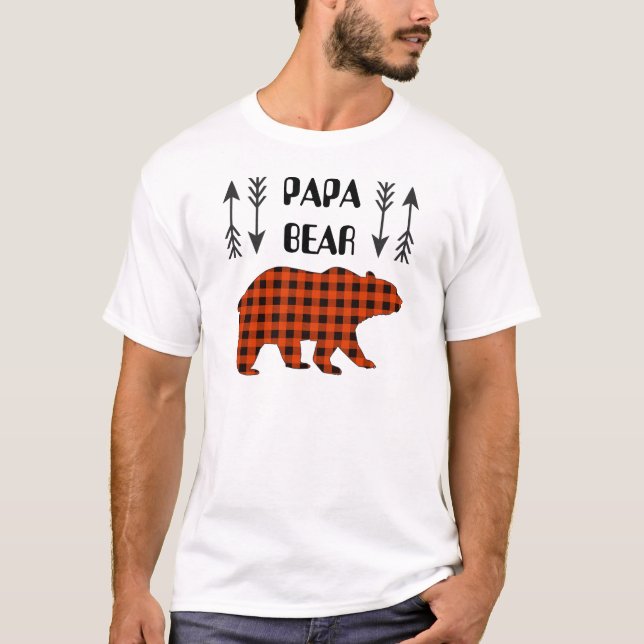 Camiseta Buffalo Plaid Papa Bear (Anverso)