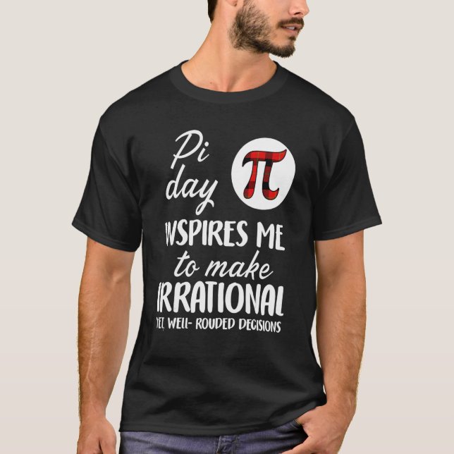 Camiseta Buffalo Plaid Pi Symbol Pi Day Inspires Me Math Lo (Anverso)