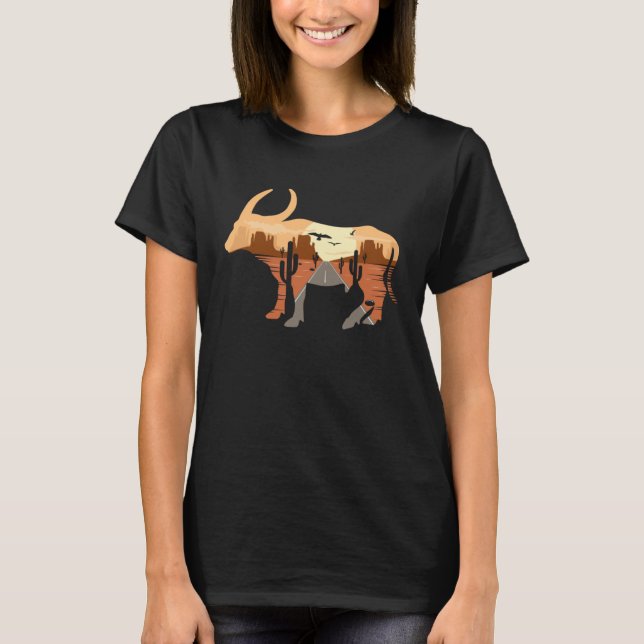 Camiseta Buffalo silhouette Desert Cacti Monument Valley (Anverso)
