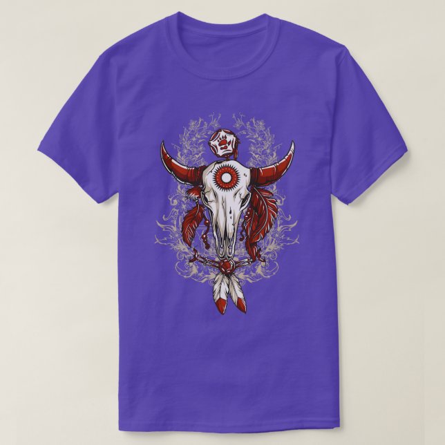 CAMISETA BUFFALO SKULL DE AMÉRICA NATIVA (Diseño del anverso)