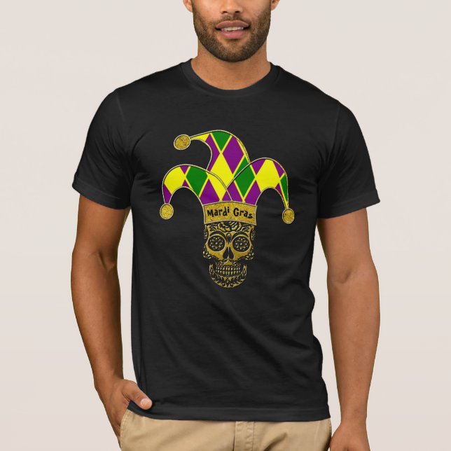 Camiseta Bufón del cráneo del azúcar del carnaval (Anverso)