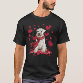 Camiseta Bufón Miniatura Schnauzer Corazones Bufanda San Va