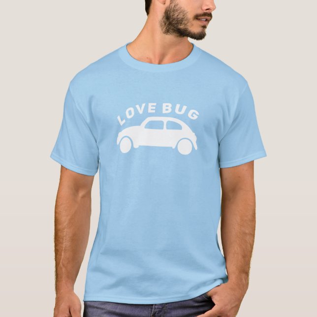 Camiseta Bug de amor, auto clásico, vagón de vagón de vagón (Anverso)