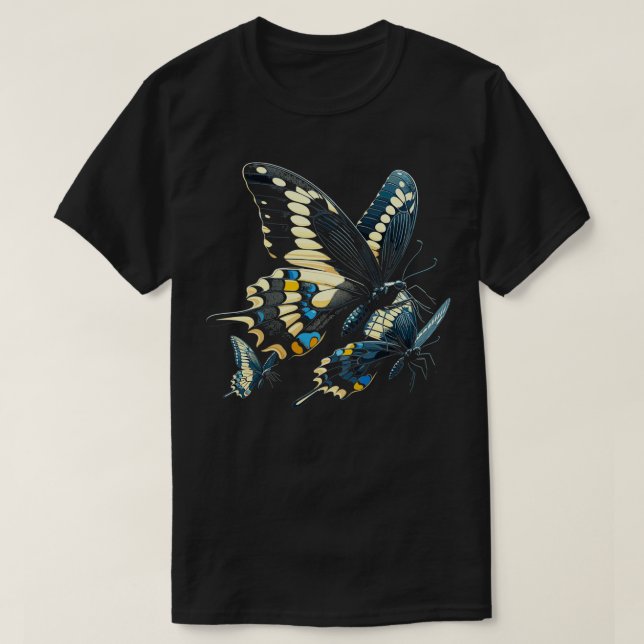 Camiseta Bug de Entomología de la Lover de mariposa Black S (Diseño del anverso)