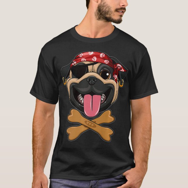Camiseta Bug Pirate Halloween Costull Skull Dog Biscuit (Anverso)